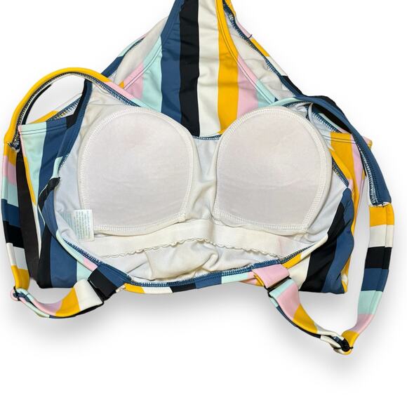 Kona Sol One Piece Swimsuit Size Small Adjustable Straps Vertical Stripes - Picture 5 of 8